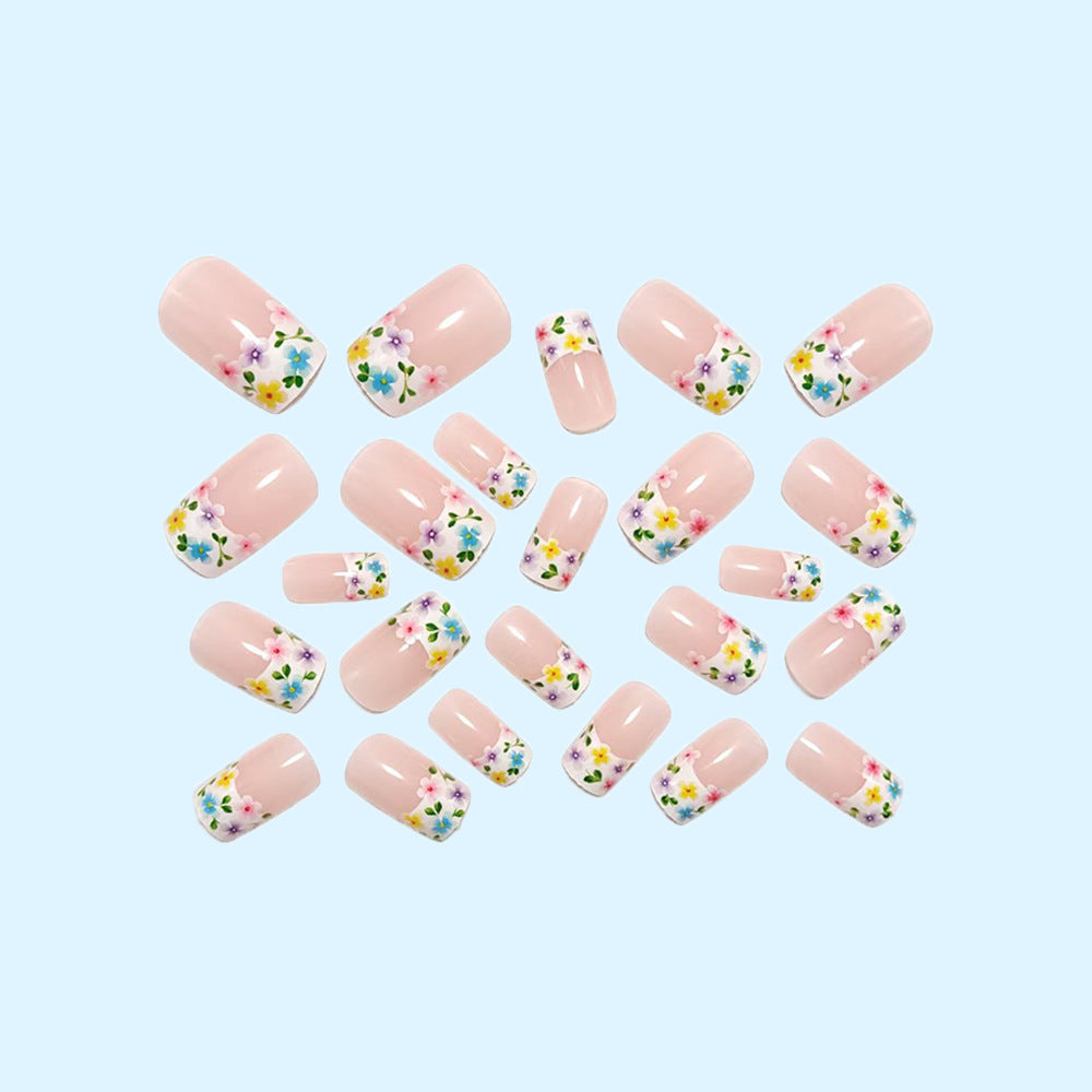 Artificial nails with floral designs and high-gloss finish Kalsten