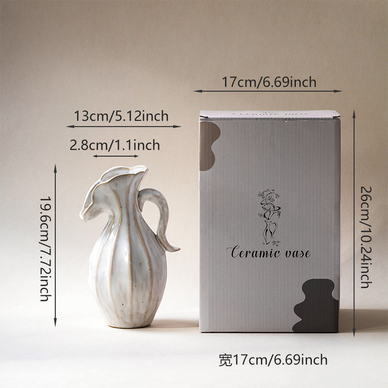 Handmade ceramic rough edge decorative jug vase