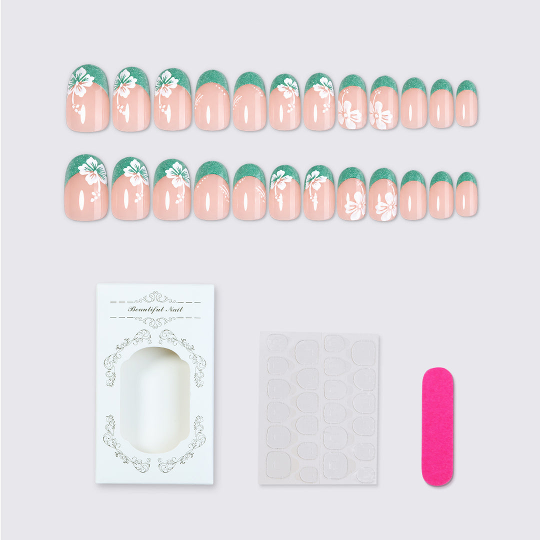 Artificial nail set with stylish floral accents Kalsten