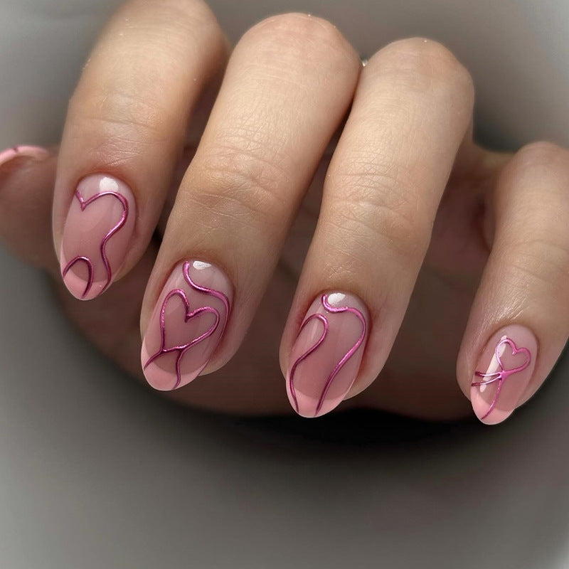 Elegant Heart-Designed Press-On Nail Tips Kalsten