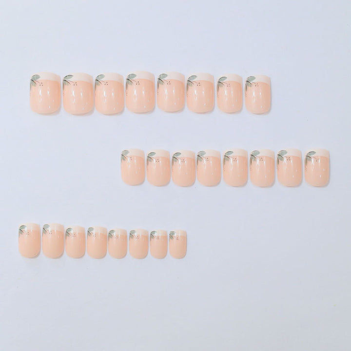 Elegant French Tip Floral Nail Enhancements Kalsten