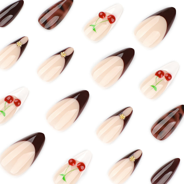 Artificial nail art with cherry blossom design Kalsten