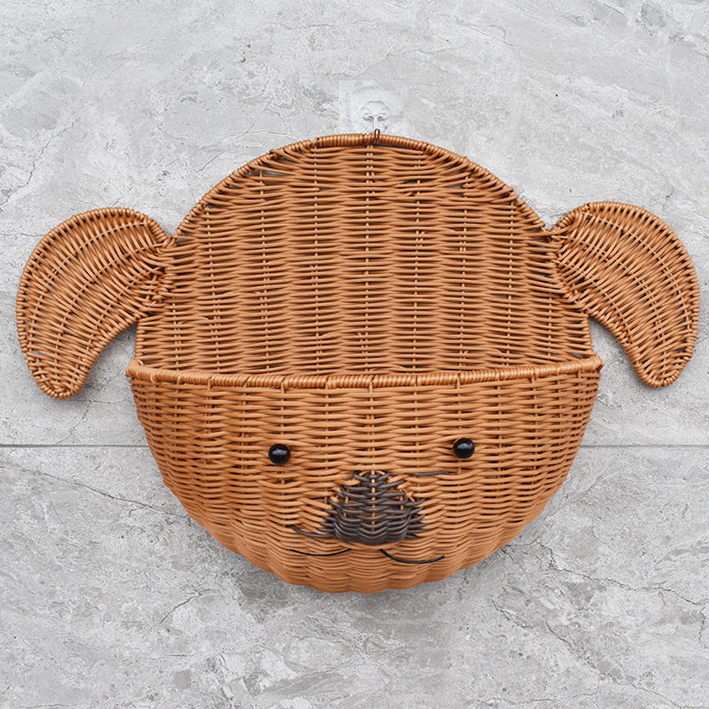 Decorative Dog-Shaped Woven Storage Basket Kalsten