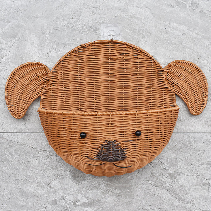 Decorative Dog-Shaped Woven Storage Basket Kalsten