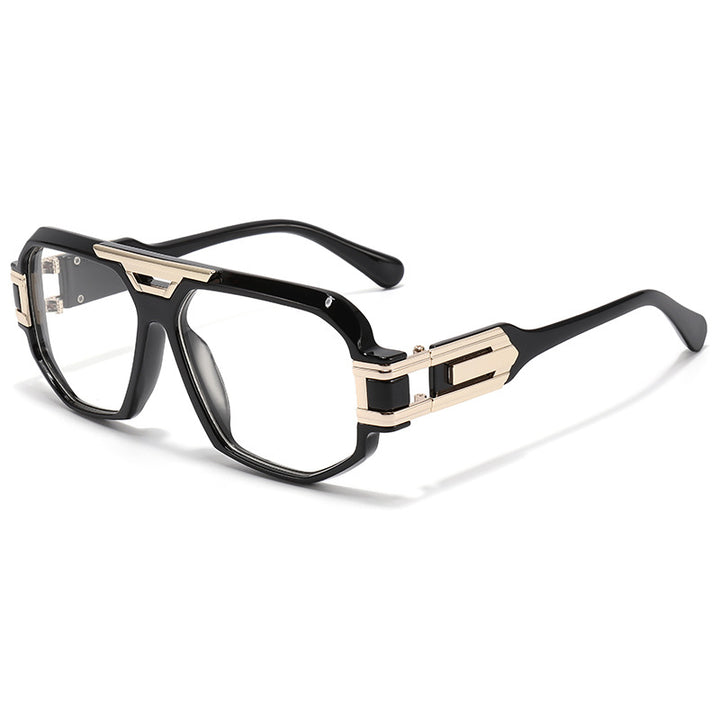 Statement Square Frame Sunglasses with Decorative Gold Accents Kalsten