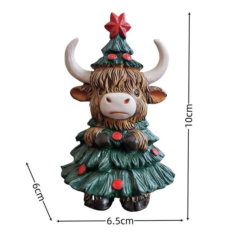Christmas decoration figure in Highlands cattle design Kalsten