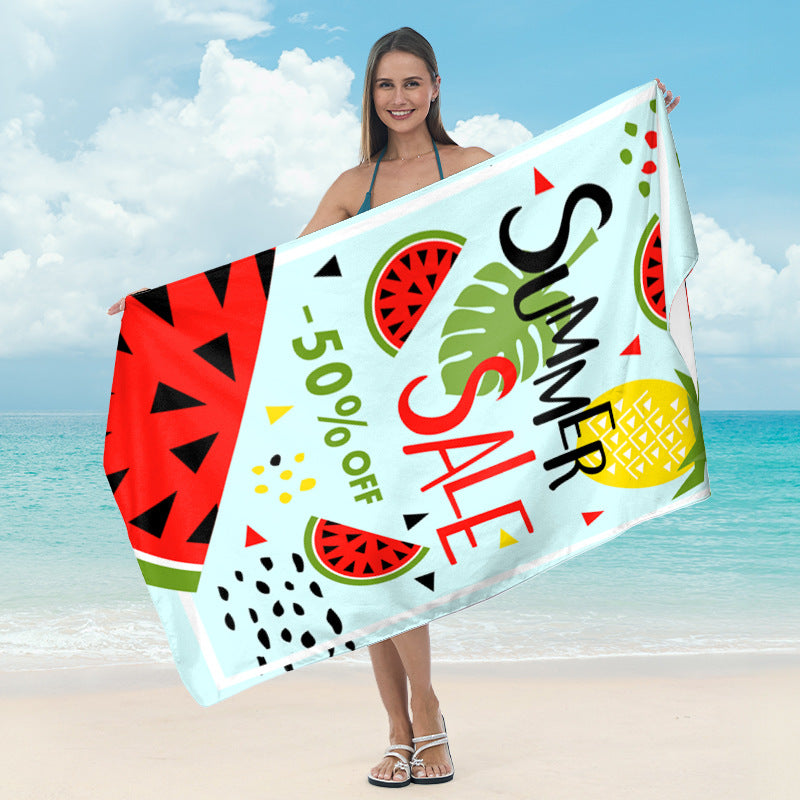 Beach towel with tropical palm pattern and high-quality microfiber fabric Kalsten