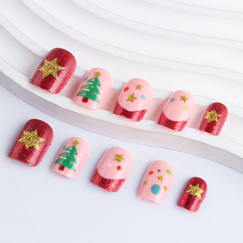 Festive Holiday-Themed Gel Nail Art Set Kalsten