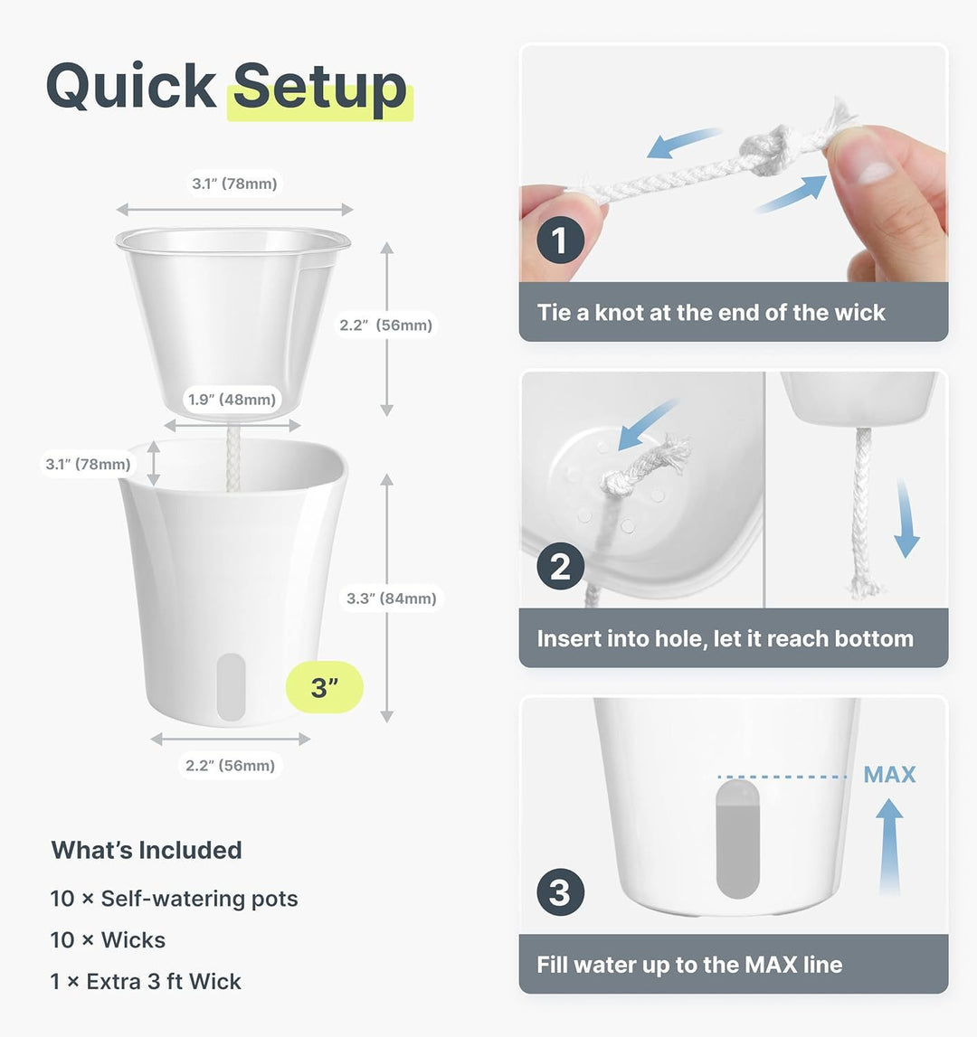 Self-Watering Plant Pot Set Kalsten