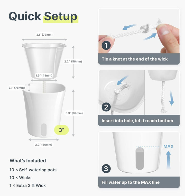 Self-Watering Plant Pot Set Kalsten