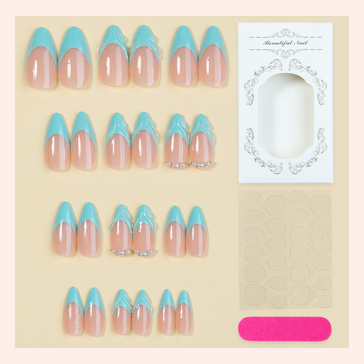 Acrylic nail set with elegant color design and glitter accents Kalsten
