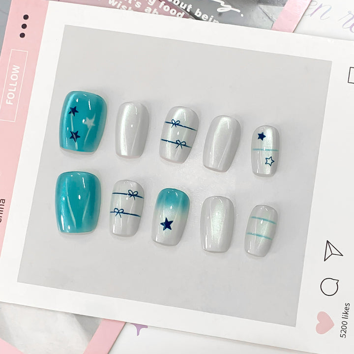 Artistic acrylic nails with star design Kalsten