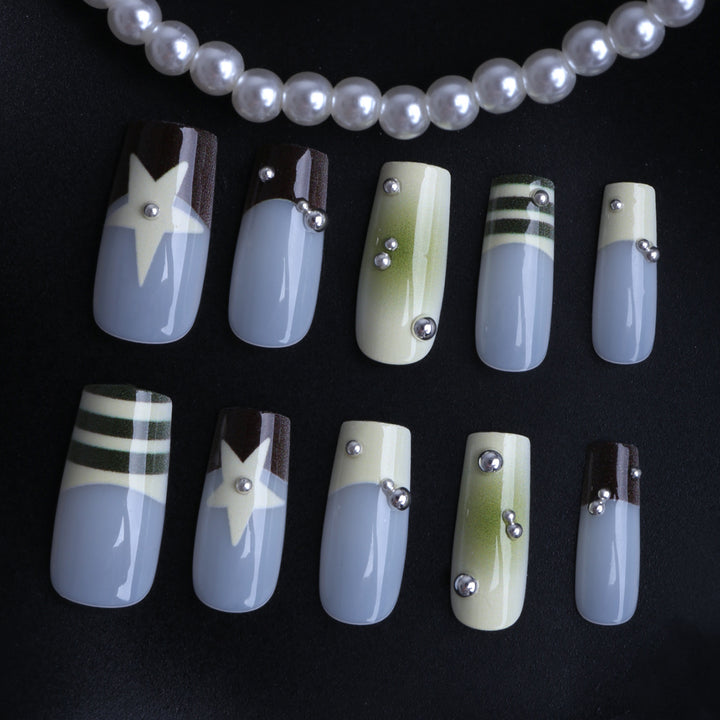 Artificial nails with unique geometric design Kalsten