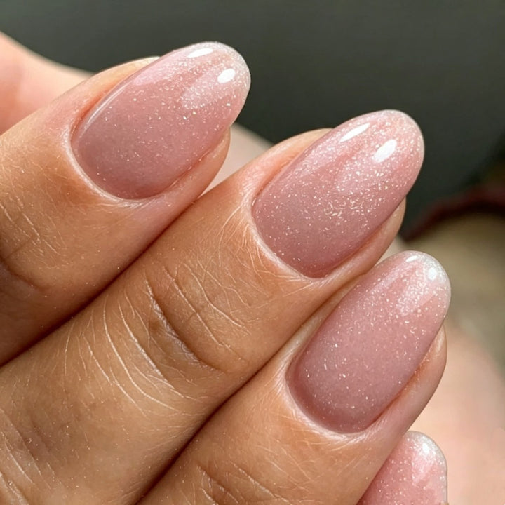 Elegant Press-On Nail Set with Glitter Finish Kalsten