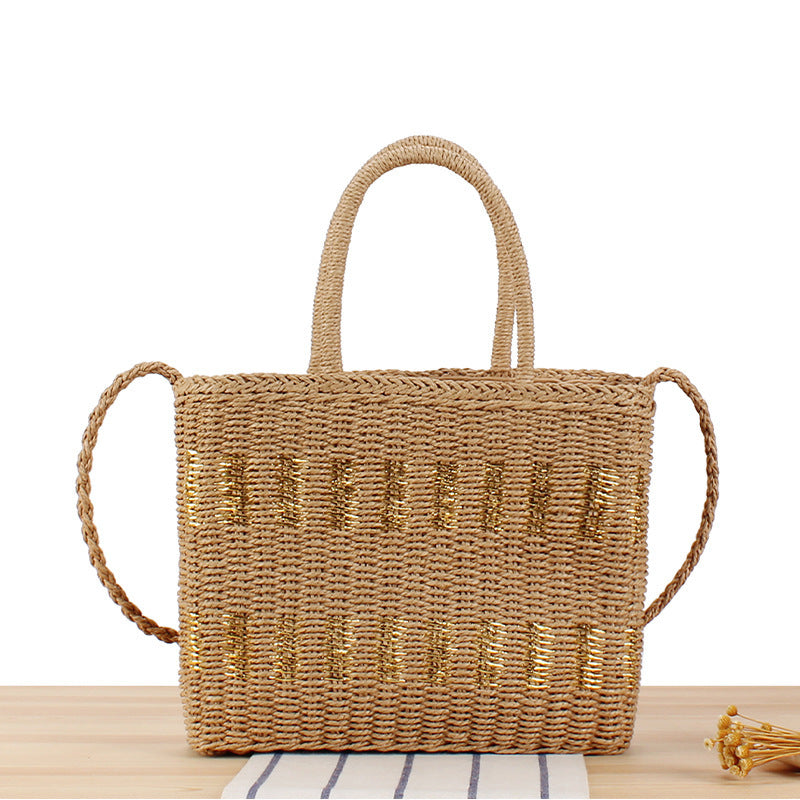 Braided tote bag with double carrying handles Kalsten