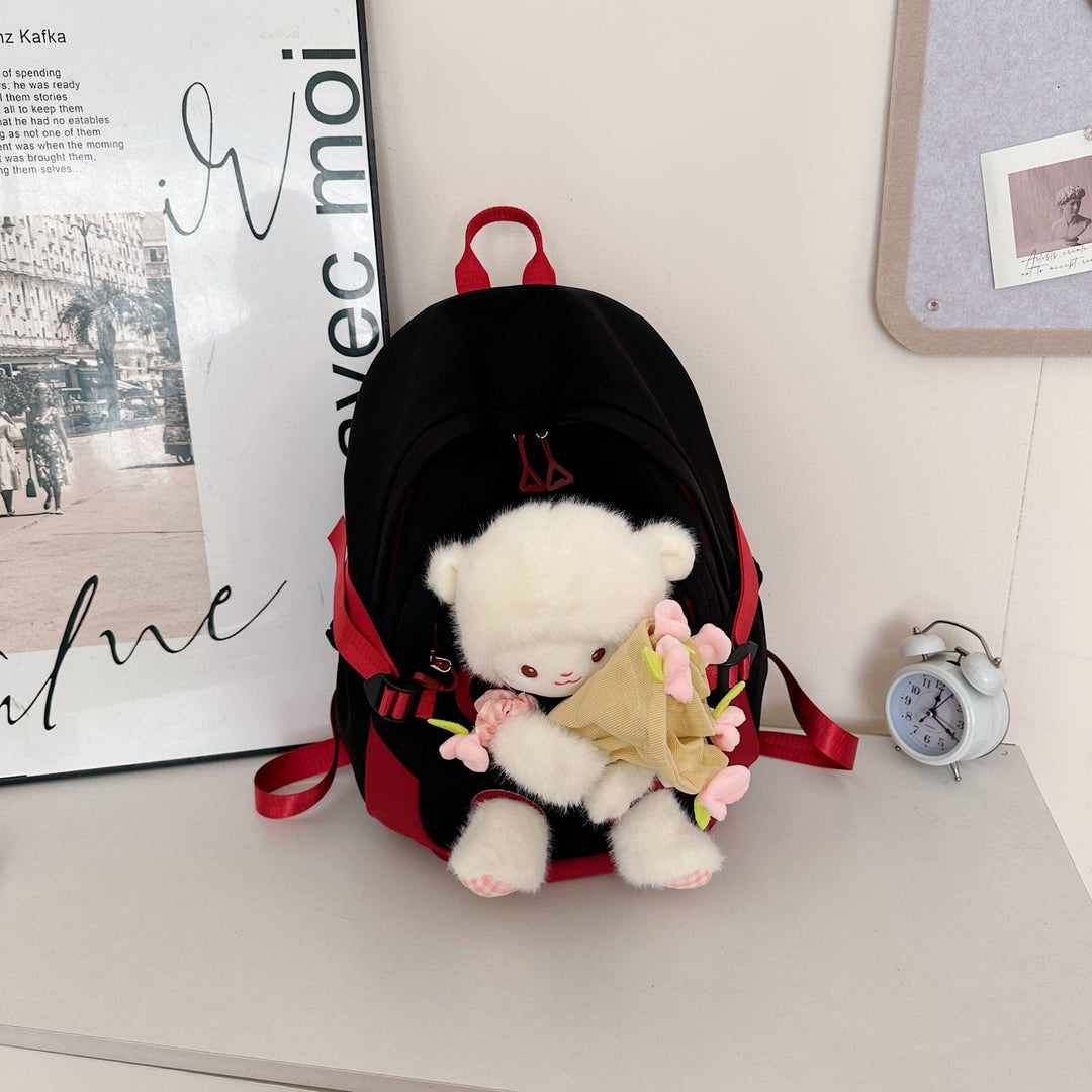 Backpack with Cute Plush Design and Practical Compartments Kalsten