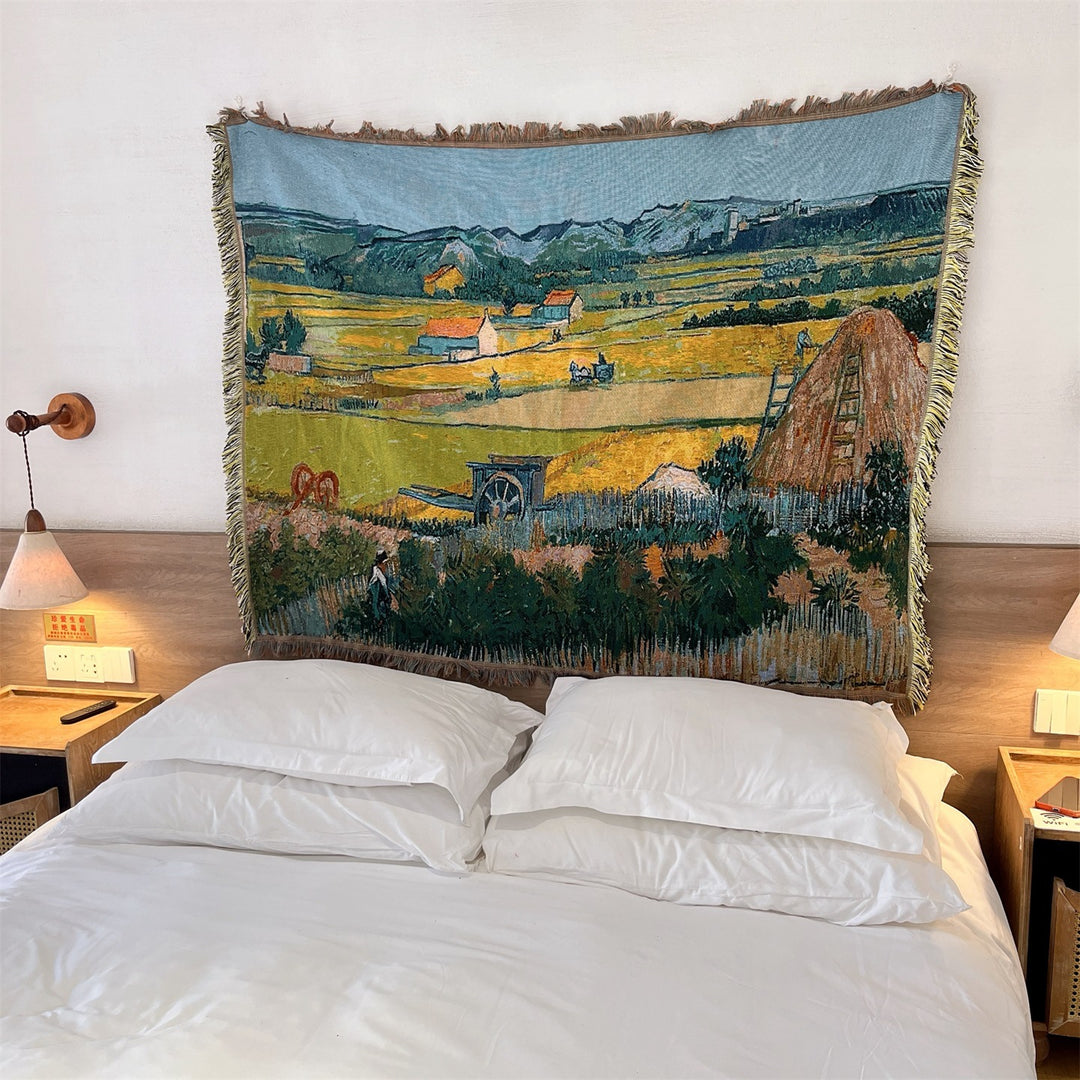 Artistic Floral Tapestry Throw Blanket