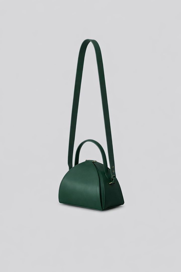 Structured Leather Satchel Bag