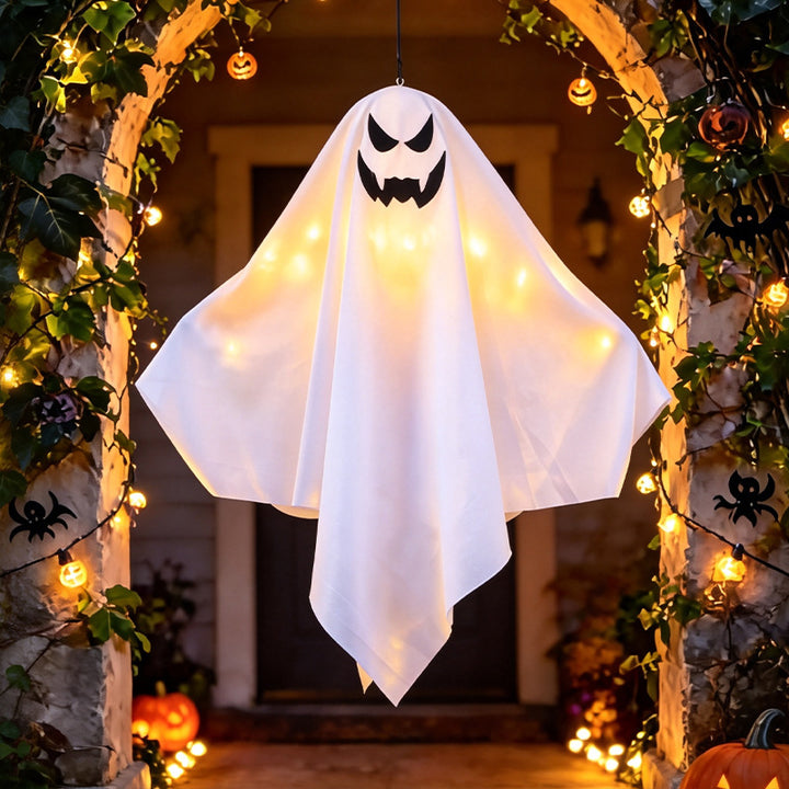 Decorative Halloween Ghost Figure with LED Lighting