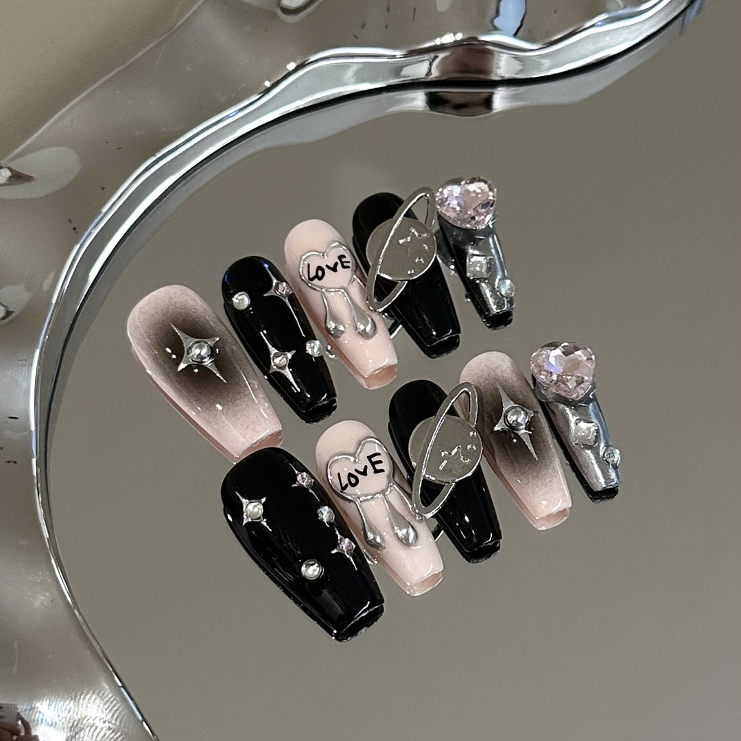 Themed Space-Inspired Press-On Nail Art Set