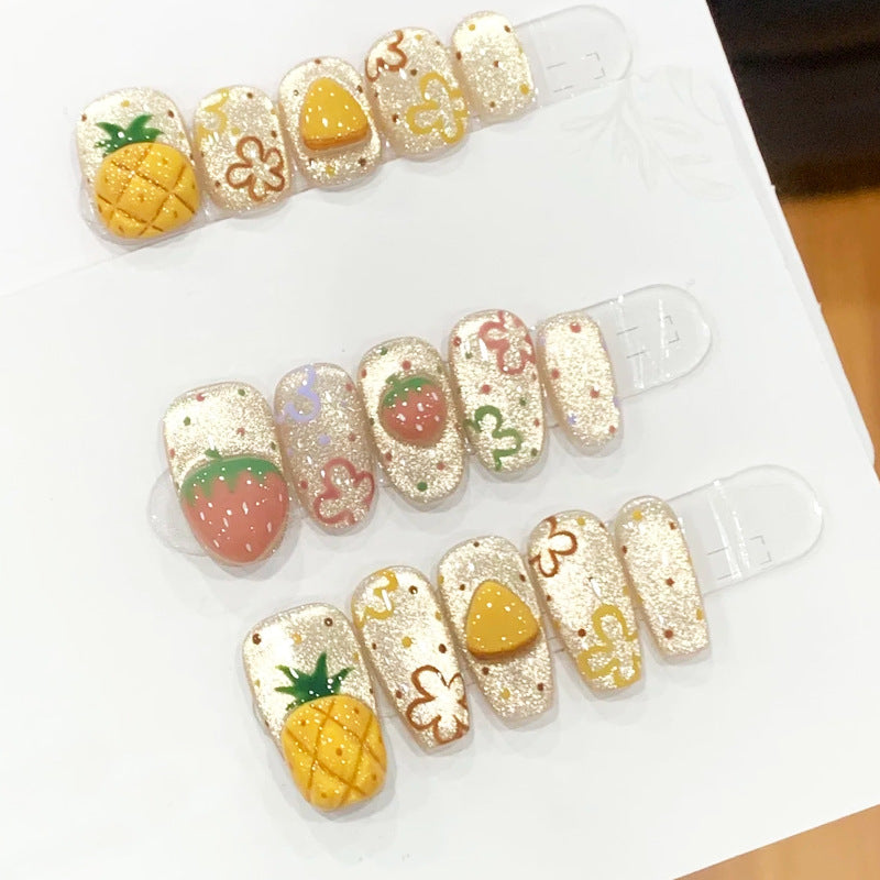 Creative Strawberry-Themed Press-On Nails
