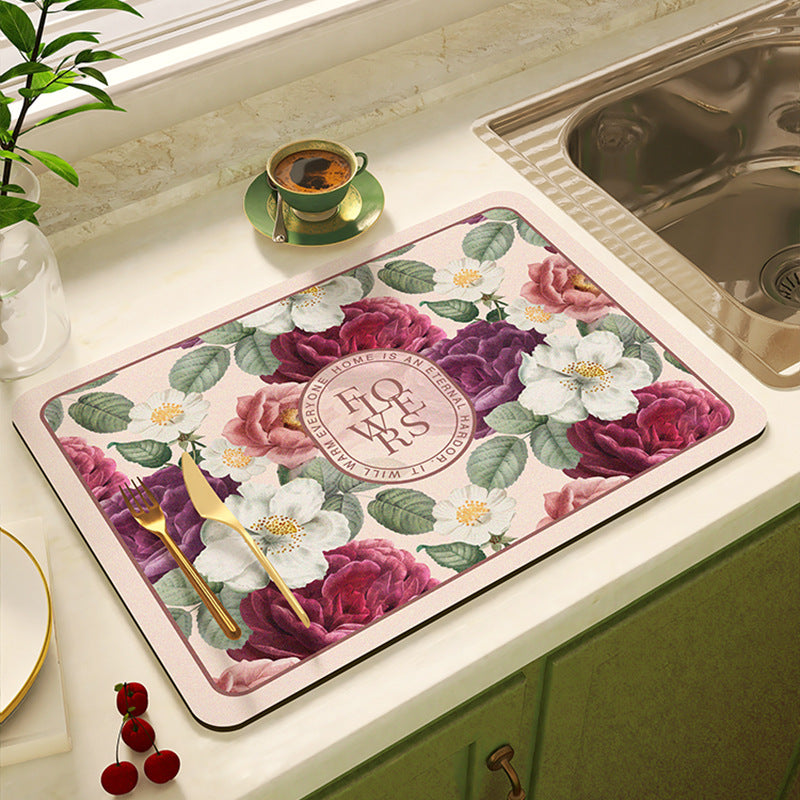 Floral Design Kitchen Mat Kalsten