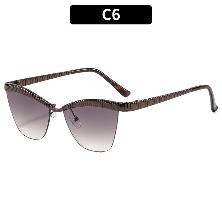 Stylish Cat-Eye Sunglasses with Unique Textured Frame