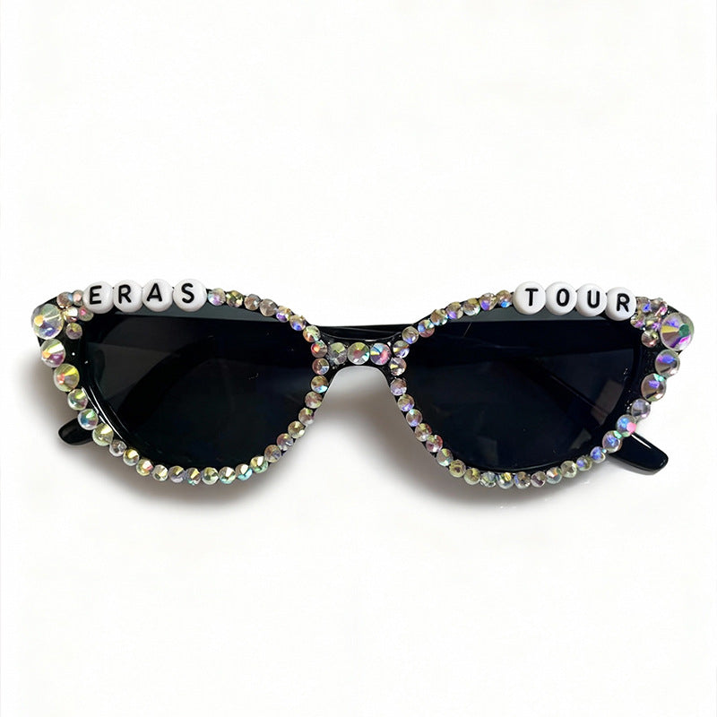 Rhinestone-Embellished Cat-Eye Sunglasses Kalsten