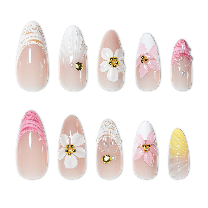 Floral Design Acrylic Press-On Nails Kalsten