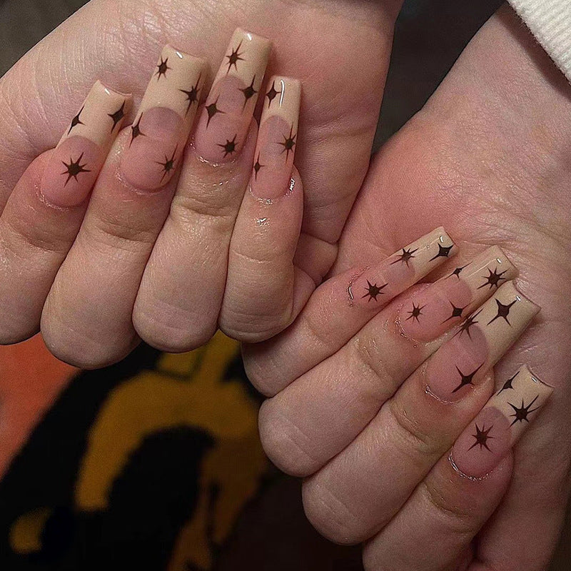 Artistic Nail Extensions with Elegant Star Design Kalsten