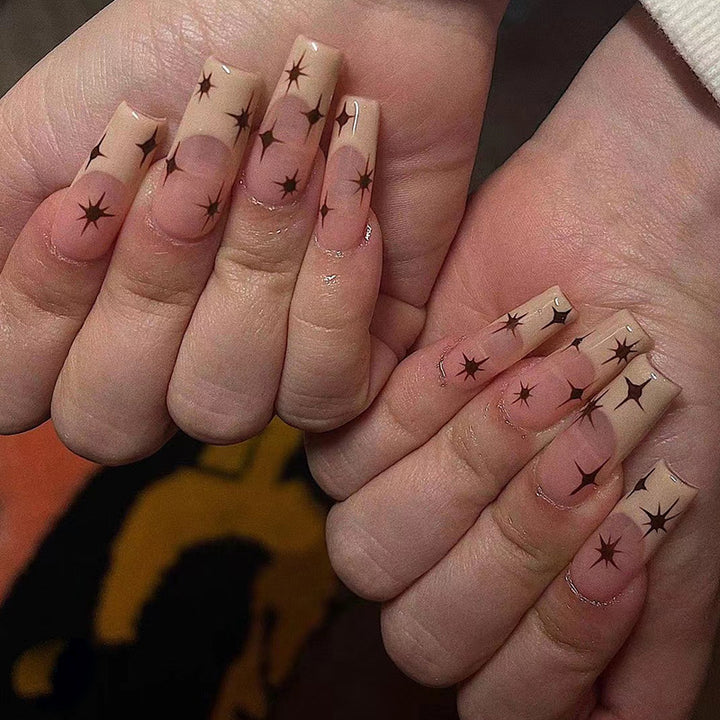 Artistic Nail Extensions with Elegant Star Design Kalsten