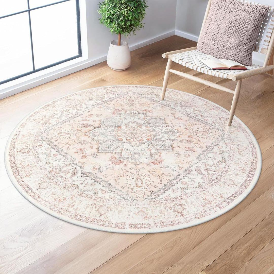 Round Vintage Pattern Area Rug