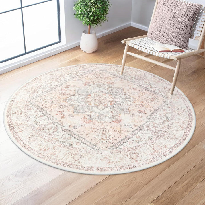 Round Vintage Pattern Area Rug