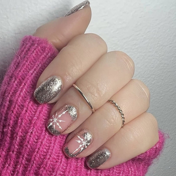 Glittery Snowflake Nail Art Set Kalsten