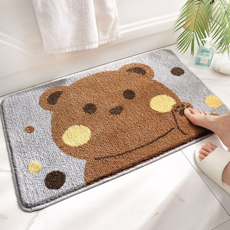 Cartoon-Like Plush Bath Mat for Home