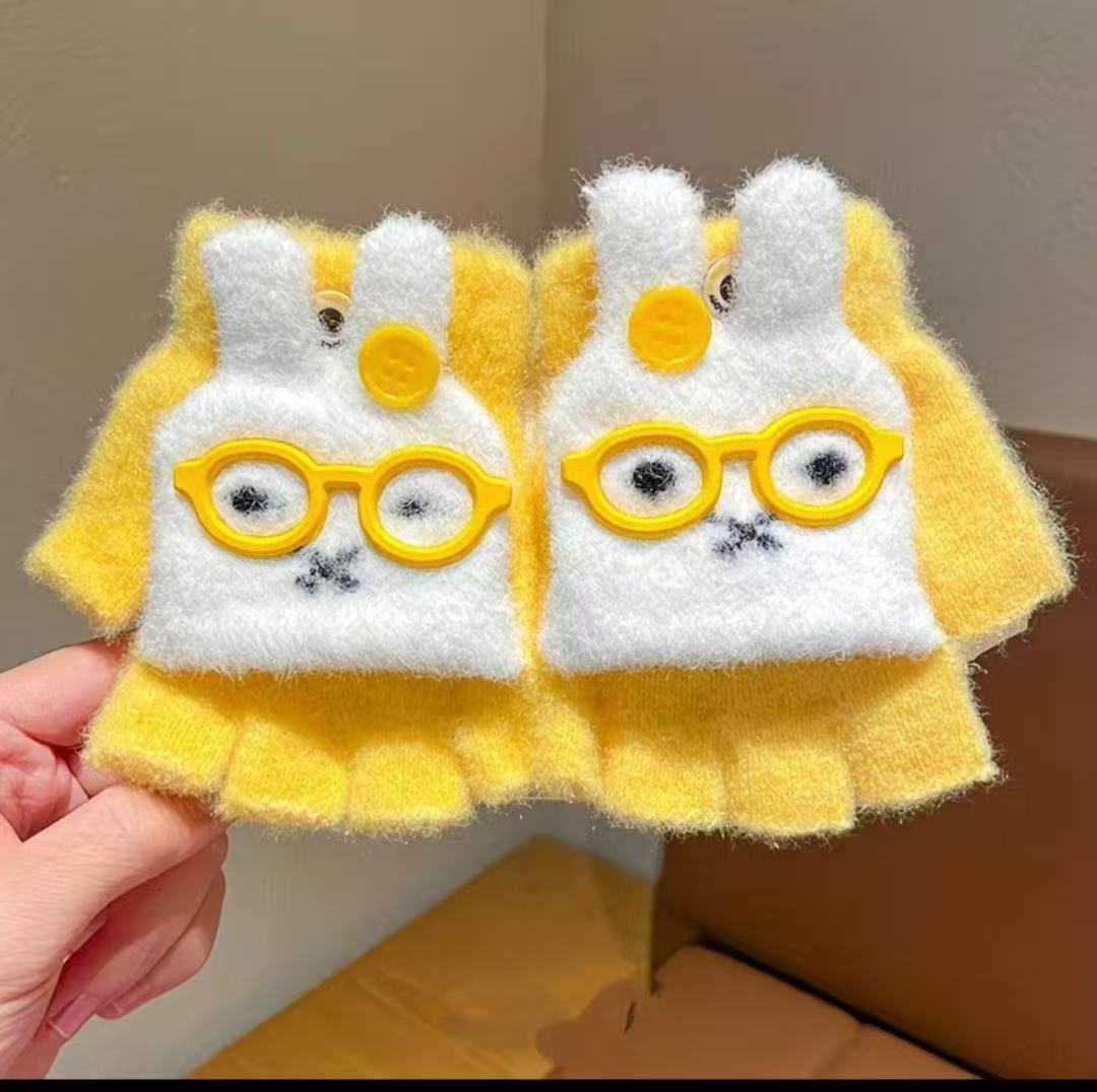 Cute Rabbit-Themed Fingerless Gloves Kalsten