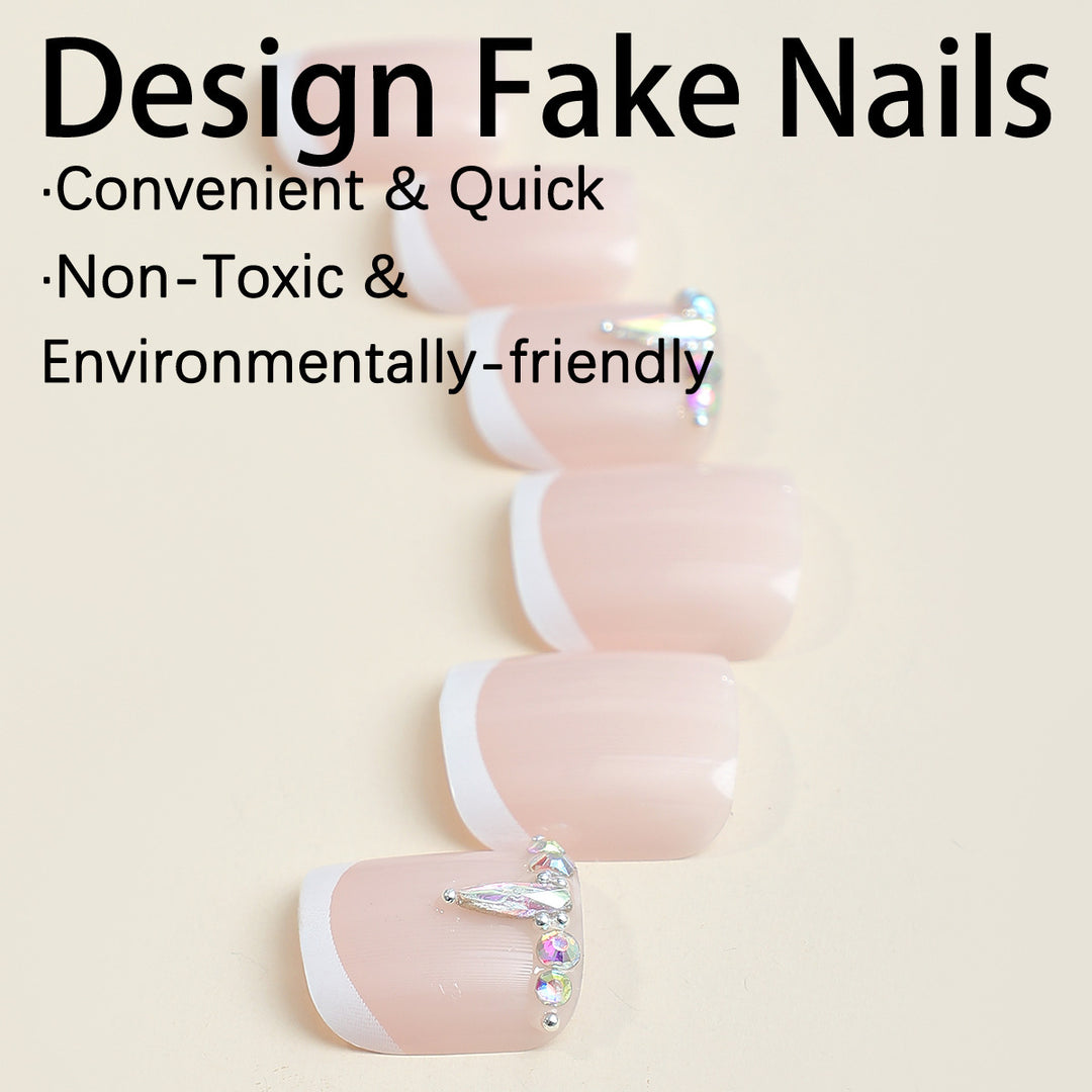 Acrylic Nail Set with Decorative Glitter Elements Kalsten