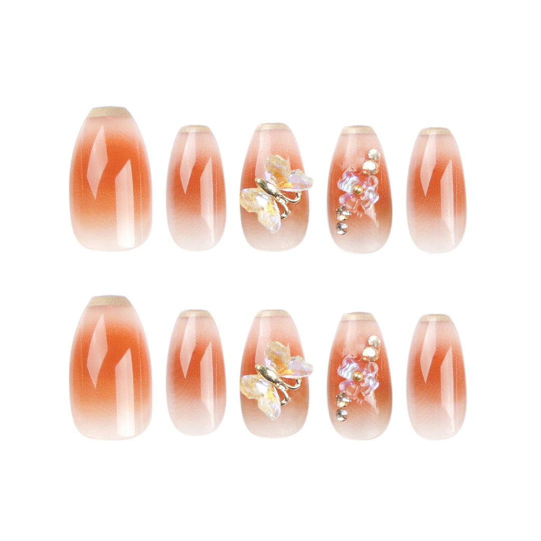 Artful Nail Extensions with intricate flower and glitter details Kalsten