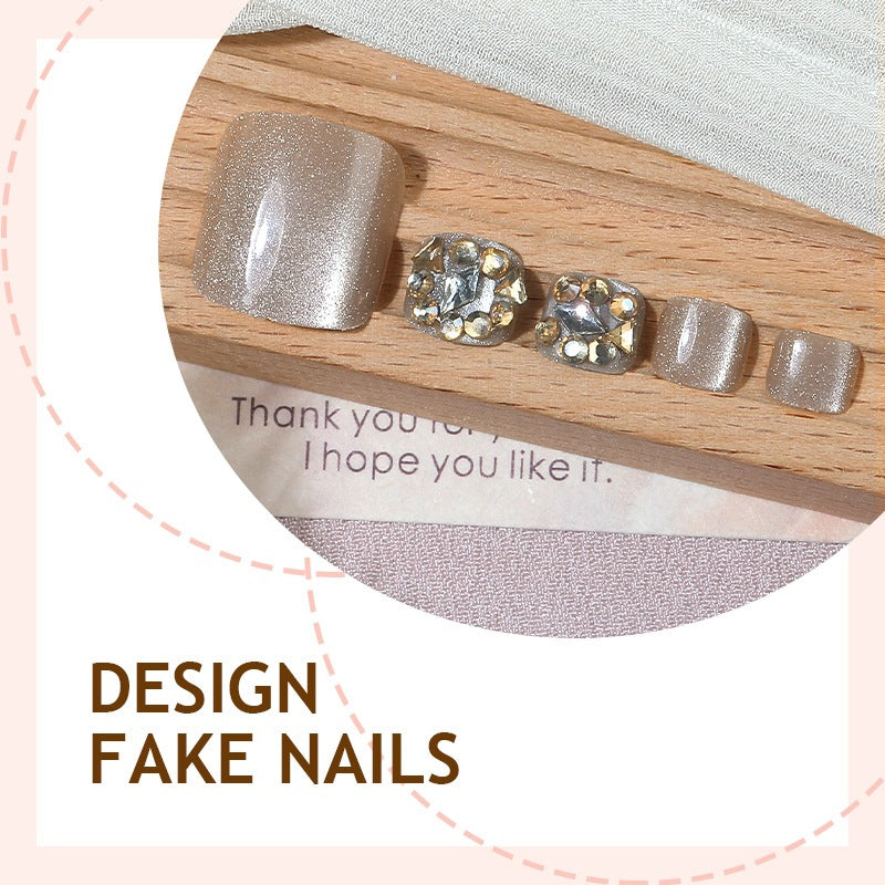 Artificial nail set with luxurious 3D decorations and elegant style elements Kalsten