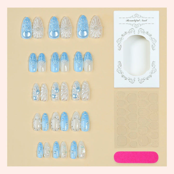 Artificial nail set with elegant embellishments and glittering accents Kalsten
