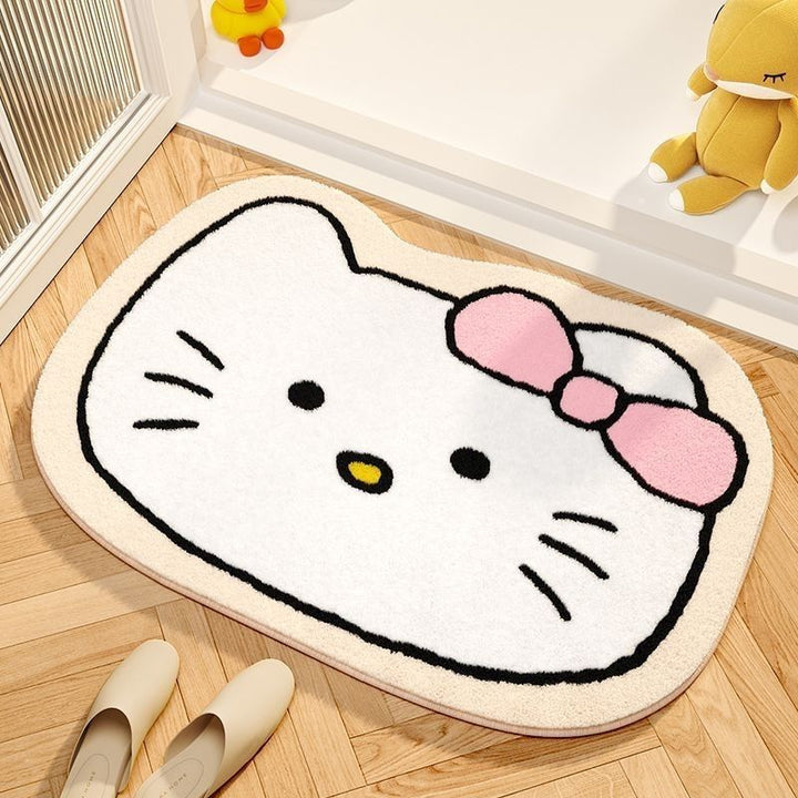 Plush Cartoon Cat Bath Mat