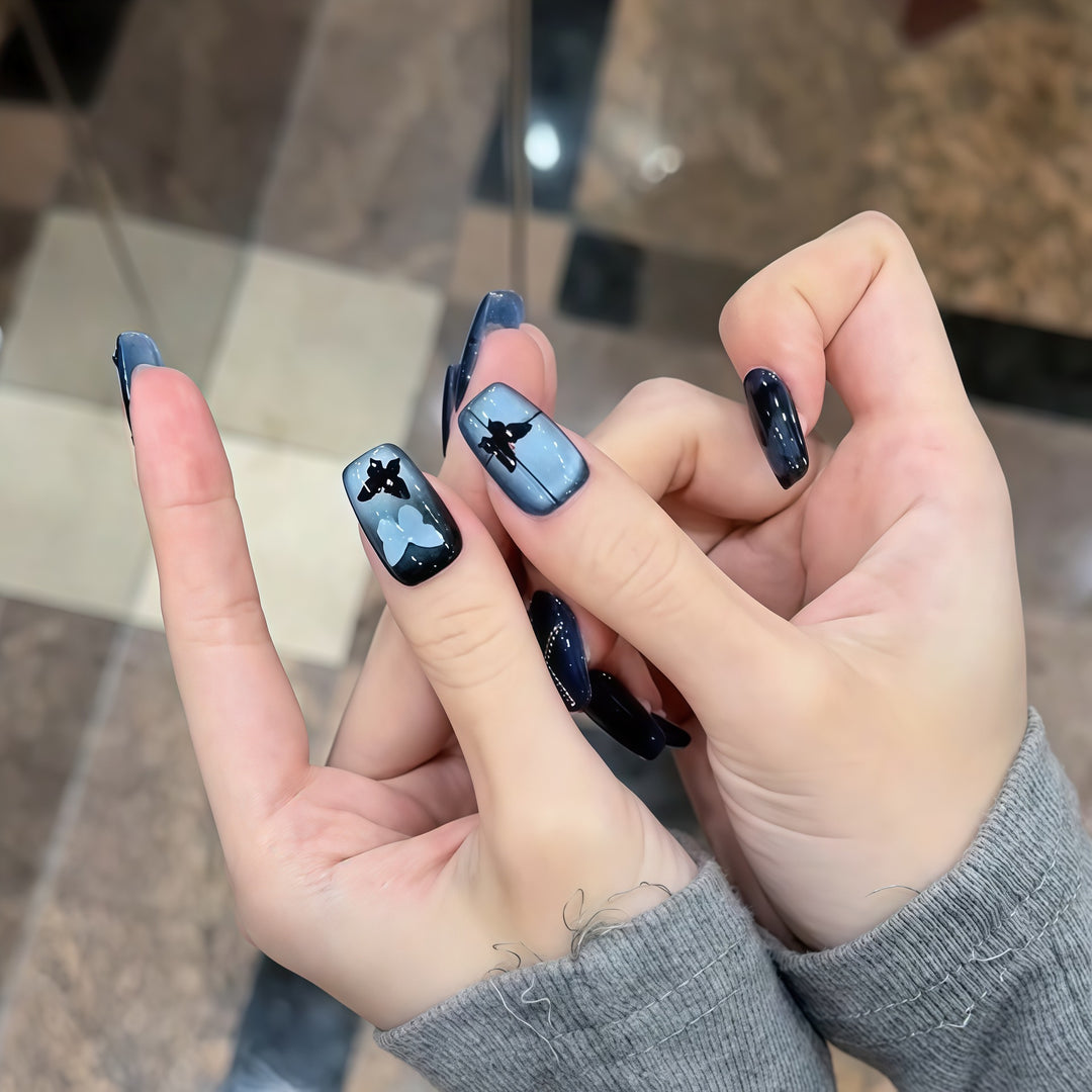 Glamorous artificial nails with fashionable butterfly design Kalsten