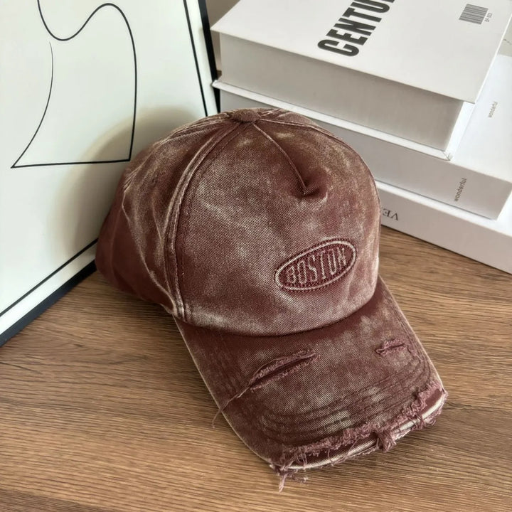 Men's Distressed Denim Effect Baseball Cap Kalsten