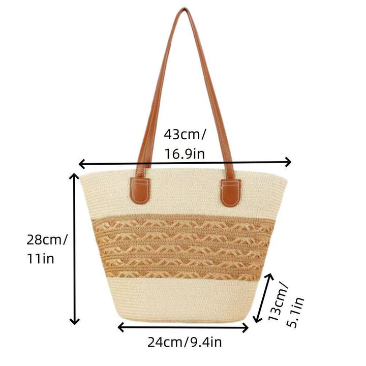 Elegant Bast Shopping Bag with Artistic Wave Pattern Kalsten