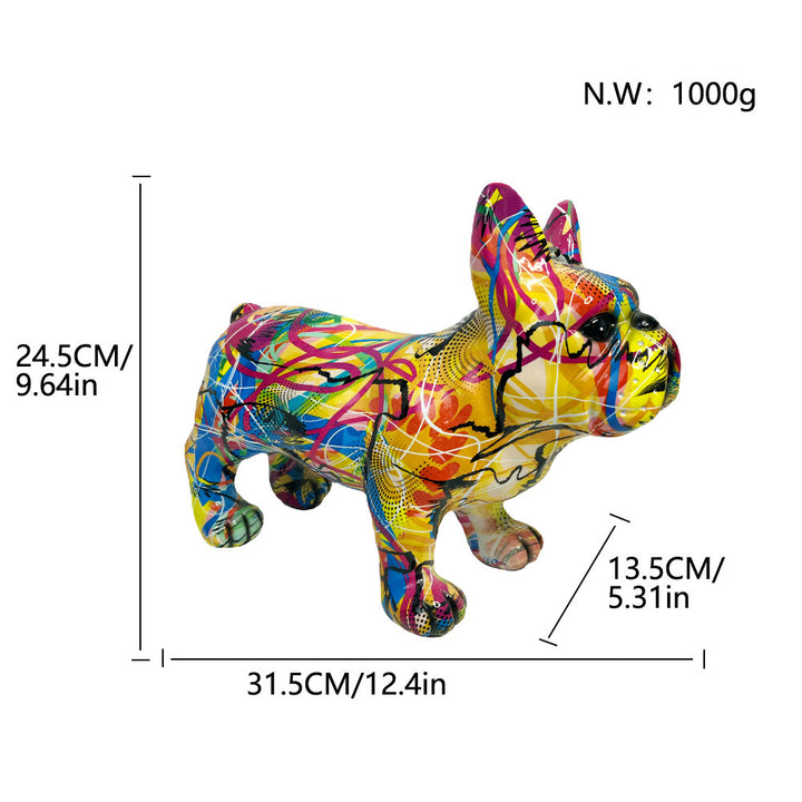 Creative Bulldog Sculpture with Headphones Kalsten