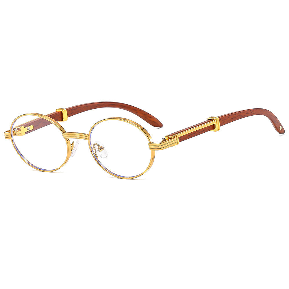 Vintage-Inspired Circular Sunglasses with Luxurious Golden Accents Kalsten