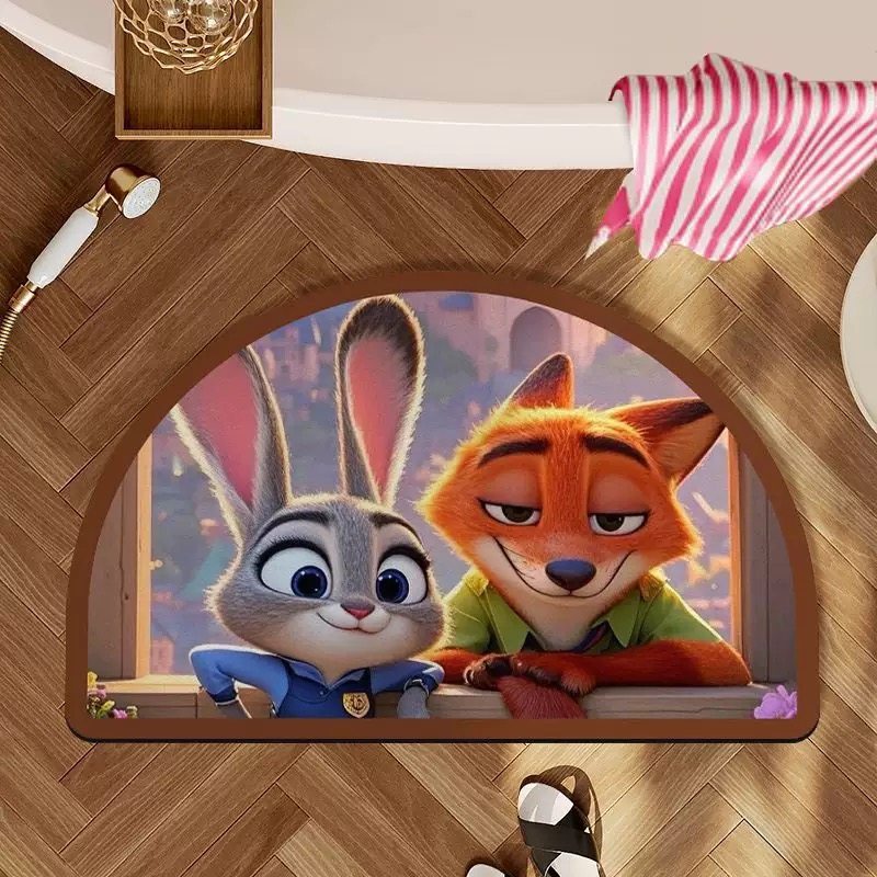 Cartoon Character Plush Mat for Interiors