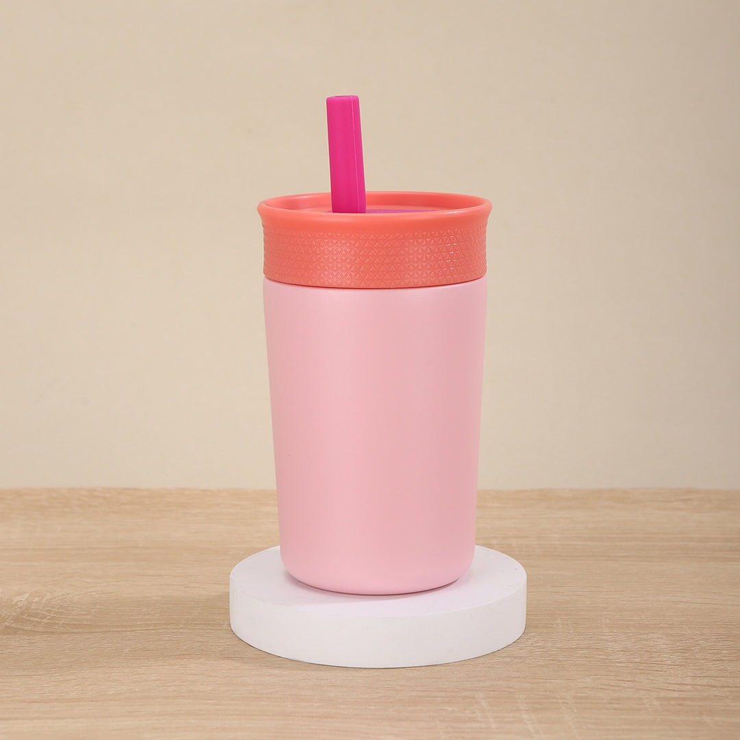 Ladies Insulated Drinking Bottle with Silicone Lid and Straw Kalsten