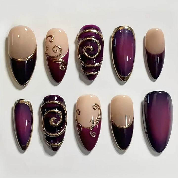 Acrylic nail set with elegant shimmer design Kalsten