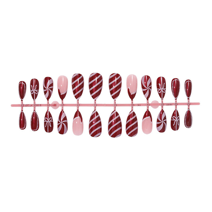 Festive Glittery Press-On Nails Set Kalsten